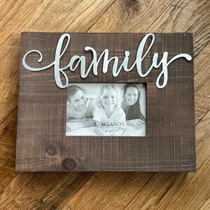 Kirkland’s Family Rustic Wood Frame with metal Appliqué